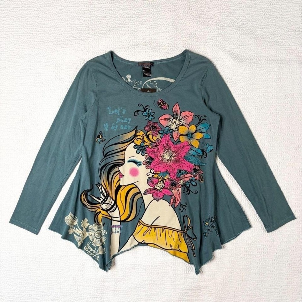 Custo Barcelona bedazzled graphic long sleeve